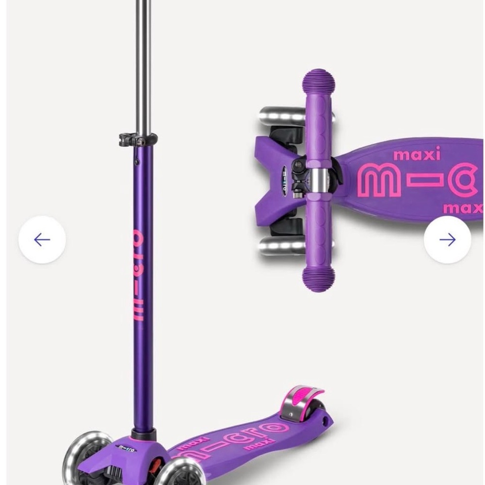 NIB LED Micro Maxi Deluxe Kids Scooter in Purple for ages 5-12